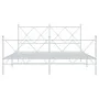Metal bed frame with headboard and white footboard 160x200 cm by vidaXL, Beds and slatted bases - Ref: Foro24-376572, Price: ...
