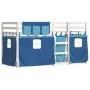 Litera con cortinas madera maciza de pino azul 90x200 cm de vidaXL, Camas y somieres - Ref: Foro24-3283896, Precio: 257,81 €,...