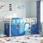 Litera con cortinas madera maciza de pino azul 90x200 cm de vidaXL, Camas y somieres - Ref: Foro24-3283896, Precio: 257,81 €,...