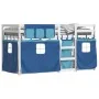 Litera con cortinas madera maciza de pino azul 90x200 cm de vidaXL, Camas y somieres - Ref: Foro24-3283896, Precio: 257,81 €,...