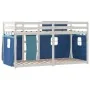 Litera con cortinas madera maciza de pino azul 90x200 cm de vidaXL, Camas y somieres - Ref: Foro24-3283896, Precio: 257,81 €,...