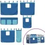 Litera con cortinas madera maciza de pino azul 90x200 cm de vidaXL, Camas y somieres - Ref: Foro24-3283896, Precio: 257,81 €,...