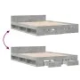 Concrete gray engineered wood bed with drawers 150x200 cm by vidaXL, Beds and slatted bases - Ref: Foro24-3280744, Price: 155...