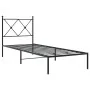 Bed frame with black metal headboard 80x200 cm by vidaXL, Beds and slatted bases - Ref: Foro24-376493, Price: 59,93 €, Discou...