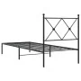 Bed frame with black metal headboard 80x200 cm by vidaXL, Beds and slatted bases - Ref: Foro24-376493, Price: 59,93 €, Discou...