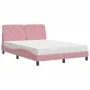 Cama con colchón terciopelo rosa 120x200 cm de vidaXL, Camas y somieres - Ref: Foro24-3208651, Precio: 382,84 €, Descuento: %