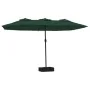 Sombrilla doble con luces LED verde 449x245 cm de vidaXL, Sombrillas - Ref: Foro24-362954, Precio: 227,23 €, Descuento: %