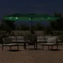 Sombrilla doble con luces LED verde 449x245 cm de vidaXL, Sombrillas - Ref: Foro24-362954, Precio: 227,23 €, Descuento: %
