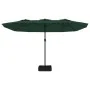 Sombrilla doble con luces LED verde 449x245 cm de vidaXL, Sombrillas - Ref: Foro24-362954, Precio: 227,23 €, Descuento: %