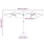 Sombrilla doble con luces LED verde 449x245 cm de vidaXL, Sombrillas - Ref: Foro24-362954, Precio: 227,23 €, Descuento: %