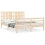Doppelbettgestell mit Kopfteil aus Massivholz von vidaXL, Betten und Lattenroste - Ref: Foro24-3194121, Preis: 154,59 €, Raba...