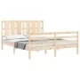 Doppelbettgestell mit Kopfteil aus Massivholz von vidaXL, Betten und Lattenroste - Ref: Foro24-3194121, Preis: 154,59 €, Raba...