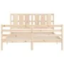 Doppelbettgestell mit Kopfteil aus Massivholz von vidaXL, Betten und Lattenroste - Ref: Foro24-3194121, Preis: 154,59 €, Raba...