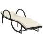Lounger with black synthetic rattan cushion 60x199x42 cm by vidaXL, Loungers - Ref: Foro24-368257, Price: 159,31 €, Discount: %