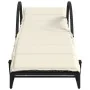 Lounger with black synthetic rattan cushion 60x199x42 cm by vidaXL, Loungers - Ref: Foro24-368257, Price: 159,31 €, Discount: %