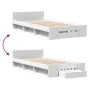 Cama con cajón madera de ingeniería blanca 90x200 cm de vidaXL, Camas y somieres - Ref: Foro24-3280797, Precio: 133,29 €, Des...