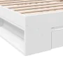 Cama con cajón madera de ingeniería blanca 90x200 cm de vidaXL, Camas y somieres - Ref: Foro24-3280797, Precio: 133,29 €, Des...