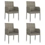 Set comedor de jardín 5 piezas con cojines ratán sintético gris de vidaXL, Conjuntos de jardín - Ref: Foro24-3185006, Precio:...