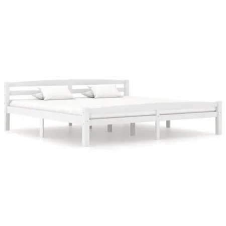 Massives Bettgestell aus weißem Kiefernholz, 200 x 200 cm von vidaXL, Betten und Lattenroste - Ref: Foro24-322074, Preis: 114...