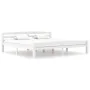 Estructura de cama de madera maciza de pino blanca 200x200 cm de vidaXL, Camas y somieres - Ref: Foro24-322074, Precio: 114,1...