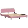Cama con colchón terciopelo rosa 160x200 cm de vidaXL, Camas y somieres - Ref: Foro24-3208436, Precio: 329,65 €, Descuento: %
