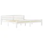 Estructura de cama de madera maciza de pino blanca 200x200 cm de vidaXL, Camas y somieres - Ref: Foro24-322074, Precio: 114,1...