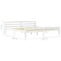 Estructura de cama de madera maciza de pino blanca 200x200 cm de vidaXL, Camas y somieres - Ref: Foro24-322074, Precio: 114,1...