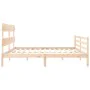 Double bed frame with solid wood headboard by vidaXL, Beds and slatted bases - Ref: Foro24-3195106, Price: 147,69 €, Discount: %