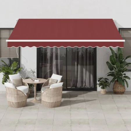Toldo retráctil automático color burdeos 400x350 cm de , Toldos - Ref: Foro24-3214984, Precio: 439,31 €, Descuento: %
