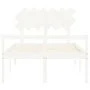 Cama para personas mayores con cabecero madera maciza blanco de vidaXL, Camas y somieres - Ref: Foro24-3195522, Precio: 163,7...