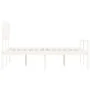 Cama para personas mayores con cabecero madera maciza blanco de vidaXL, Camas y somieres - Ref: Foro24-3195522, Precio: 163,7...