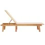 Massive Sonnenliege aus Akazienholz und cremefarbenem Textilene von , Liegen - Ref: Foro24-4008412, Preis: 172,58 €, Rabatt: %