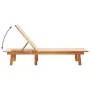 Massive Sonnenliege aus Akazienholz und cremefarbenem Textilene von , Liegen - Ref: Foro24-4008412, Preis: 172,58 €, Rabatt: %