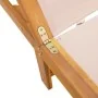 Massive Sonnenliege aus Akazienholz und cremefarbenem Textilene von , Liegen - Ref: Foro24-4008412, Preis: 172,58 €, Rabatt: %