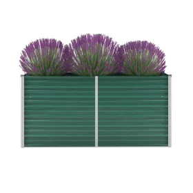 Arriate de jardín de acero galvanizado verde 160x40x77 cm de vidaXL, Maceteros y jardineras - Ref: Foro24-44849, Precio: 59,7...