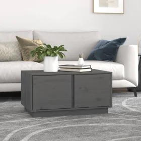 Mesa de centro madera maciza de pino gris 80x50x40 cm de vidaXL, Mesas de centro - Ref: Foro24-814421, Precio: 68,35 €, Descu...