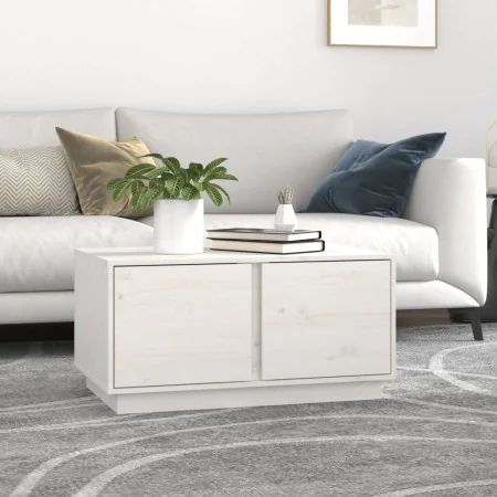 Mesa de centro madera maciza de pino blanco 80x50x40 cm de vidaXL, Mesas de centro - Ref: Foro24-814420, Precio: 72,59 €, Des...