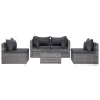 Set de muebles de jardín 9 pzas y cojines ratán sintético gris de vidaXL, Conjuntos de jardín - Ref: Foro24-3059495, Precio: ...