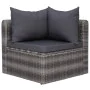 Set de muebles de jardín 9 pzas y cojines ratán sintético gris de vidaXL, Conjuntos de jardín - Ref: Foro24-3059495, Precio: ...