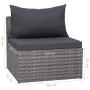 Set de muebles de jardín 9 pzas y cojines ratán sintético gris de vidaXL, Conjuntos de jardín - Ref: Foro24-3059495, Precio: ...