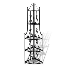 Schwarzes Eck-Pflanzenregal von vidaXL, Topfständer - Ref: Foro24-40782, Preis: 75,02 €, Rabatt: %