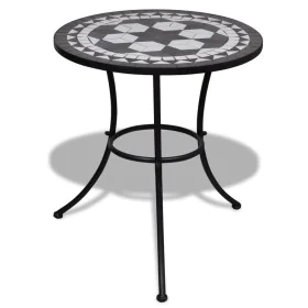Black and white mosaic terrace bistro table 60 cm by vidaXL, Garden tables - Ref: Foro24-41532, Price: 95,31 €, Discount: %
