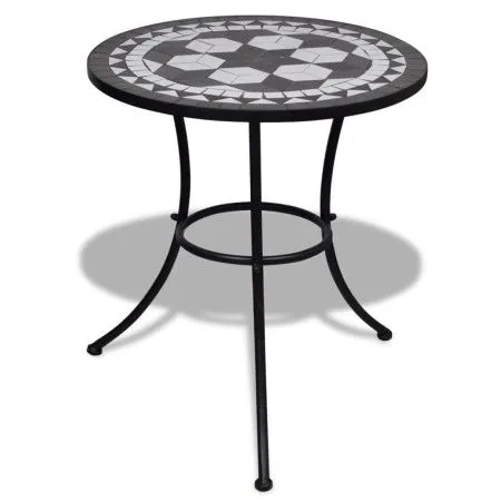 Mesa de bistro terraza mosaico negro y blanco 60 cm de vidaXL, Mesas de jardín - Ref: Foro24-41532, Precio: 95,31 €, Descuent...