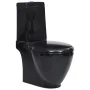 Round ceramic WC toilet with black cistern by vidaXL, Bathrooms - Ref: Foro24-141136, Price: 263,77 €, Discount: %