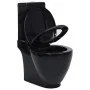 Round ceramic WC toilet with black cistern by vidaXL, Bathrooms - Ref: Foro24-141136, Price: 263,77 €, Discount: %