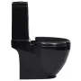 Round ceramic WC toilet with black cistern by vidaXL, Bathrooms - Ref: Foro24-141136, Price: 263,77 €, Discount: %