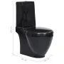 Round ceramic WC toilet with black cistern by vidaXL, Bathrooms - Ref: Foro24-141136, Price: 263,77 €, Discount: %