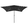 Sombrilla con LED y poste de acero negro 2x3 m de vidaXL, Sombrillas - Ref: Foro24-313792, Precio: 66,13 €, Descuento: %