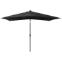 Sombrilla con LED y poste de acero negro 2x3 m de vidaXL, Sombrillas - Ref: Foro24-313792, Precio: 66,13 €, Descuento: %