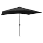 Sombrilla con LED y poste de acero negro 2x3 m de vidaXL, Sombrillas - Ref: Foro24-313792, Precio: 66,13 €, Descuento: %